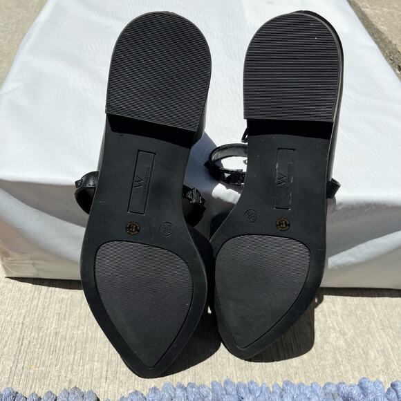 Worthington Womens Cora Pointed Toe Ballet Flats 8.5 Black Mary Jane - Picture 5 of 7